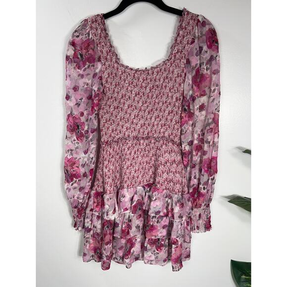 LoveShackFancy Fancy Pink Silk Blend Short Mini Scout Dress Cruise Sleaze Party - Picture 6 of 9